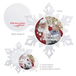Snap-In Snowflake with Imprint on Front or Back