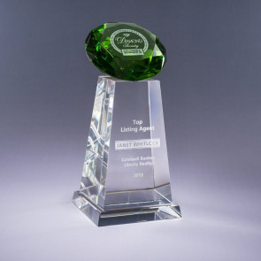 Diamond Spire Crystal Award - Green