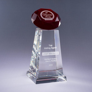 Diamond Spire Crystal Award - Red