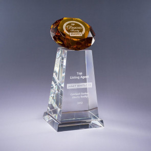 Diamond Spire Crystal Award - Amber