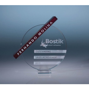 Dynamix Crystal Glass Award - Red Bar