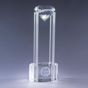 Sky Diamond Optic Crystal Award - Clear Optic Glass Diamond