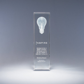 Luminosity 3D Lasered Lightbulb in Optic Crystal Award