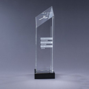 Encore Optical Crystal Award - Black Base - LG