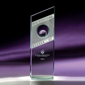 Fanfare Jade Glass Golf Award - SM