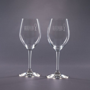 Riedel 12oz. Engraved White Wine Glasses - Set of 2