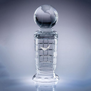Empire Globe Engraved Crystal Award - SM