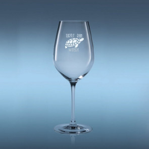 Domaine Tulip White Engraved Wine Glasses - Set of 4