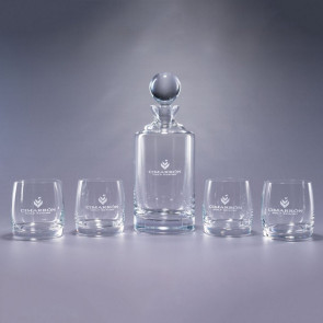 Uptown Decanter & Meridian Bar Glasses Set of 5