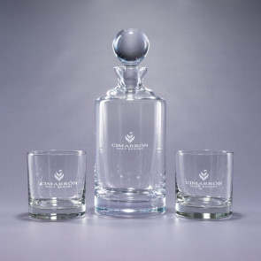 Uptown Decanter & Deluxe Bar Glasses Set of 3