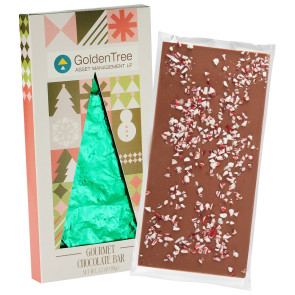 3.5 oz Belgian Chocolate in Tree Window Box - Peppermint Bar