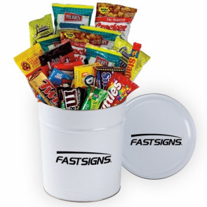 3.5 Gallon Crowd Pleaser Tin filled with Candy and Cookies