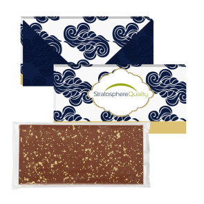 3.5 oz Executive Custom Chocolate Bar with 23K Gold Flakes