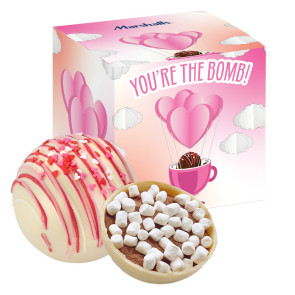 Valentine's Day Hot Chocolate Bomb Gift Box - Classic White