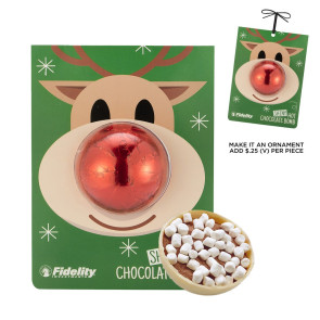 Holiday Hot Chocolate Bomb Billboard Card - Reindeer with Red Foil