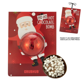 Holiday Hot Chocolate Bomb Billboard Card - Santa with Red Foil