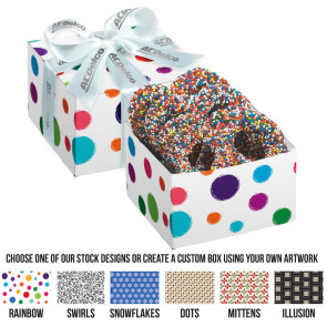 Gala Gift Box - 4 Chocolate Covered Pretzel Knots with Rainbow