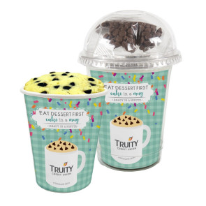 Mug Cake - Chocolate Chip Cake in Snack Cup with Custom Design