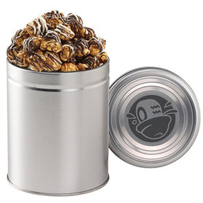 Gourmet Popcorn Tin (Quart) - White & Dark Chocolate Swirl Popcor
