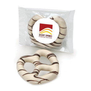 White Chocolate Dipped Pretzel Individually Wrapped