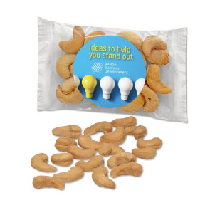Fancy Cashews packaged in individual Cello Bags with 4 Color Label