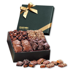 Chocolate Elegance in Deep Green Gift Box