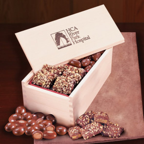 English Toffee and Chocolate Almonds in Wooden Collector's Box