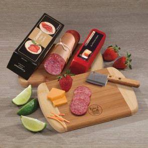 A Taste of Wisconsin - Cheese and Summer Sausage on a Branded Board