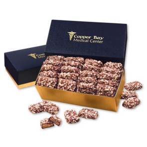 English Butter Toffee in Navy and Gold Gift Box