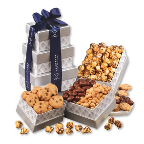 Lucky Diamonds Gift Tower with Sweet and Salty Treats