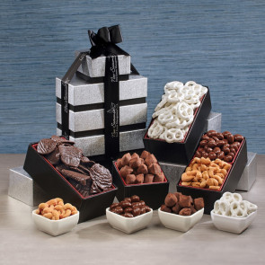 Pure Decadence Black and Silver Gift Tower
