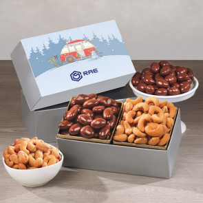 Chocolate Covered Almonds & Fancy Cashews in Camper Gift Box