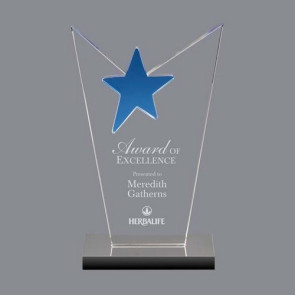 McKinley Star Award - Optical Crystal with Blue Star 7 in