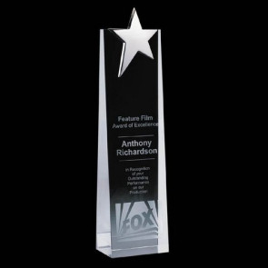 Fanshaw Star Award - Optical Cystal with Chrome Star 12 in