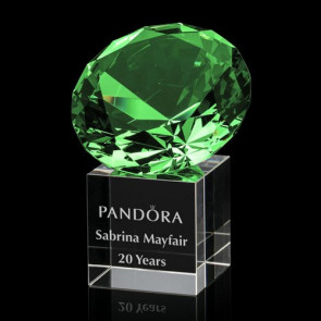 Gemstone Award on Cube - Emerald