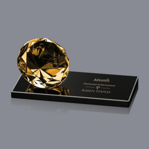 Gemstone Award on Black - Amber
