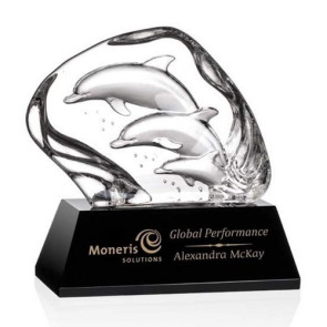 Ottavia 3 Dolphins Optical Crystal Award