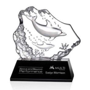 Ottavia 2 Dolphins Optical Crystal Award