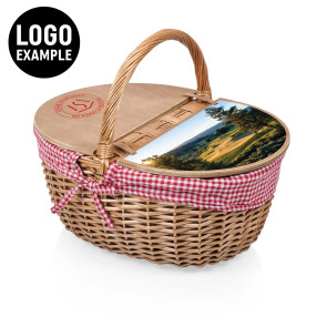 Country Picnic Basket, (Red Check)