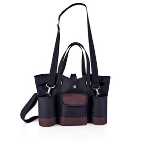 Wine Country Tote-Wine & Cheese Tote, (Black with Merlot Trim)