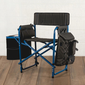 Fusion Backpack Chair with Cooler, (Dark Grey with Blue)