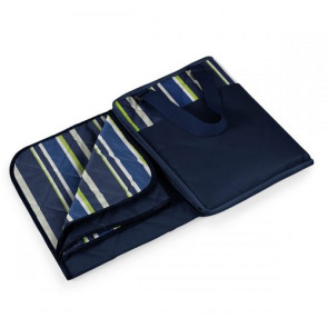 Vista Outdoor Blanket Tote, (Navy with Blue Stripes)