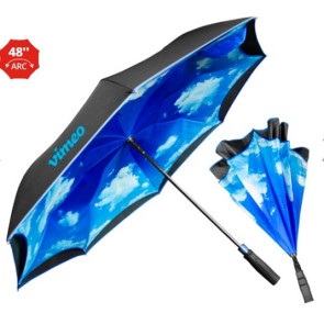 The Blue Sky & Clouds Inverted Umbrella - Auto-Open, Reverse Clos