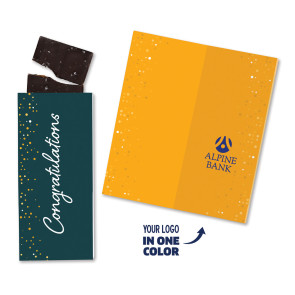 One Color Foil-Stamped Stock Gratitude Sweeter Cards with Sea Salt Caramel Decorated with Company Logo