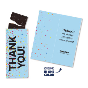 One Color Foil-Stamped Stock Gratitude Sweeter Cards with Sea Salt Caramel Decorated with Company Logo