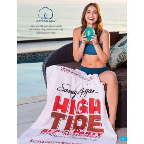 Promotional Loop Terry Beach Towel (White Towel, Screen Printed)