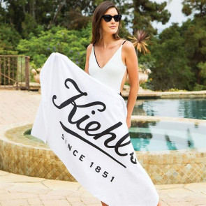 Mid-Weight Velour Beach Towel (White Towel, Embroidered)