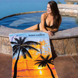 Sunset Palm Beach Towel (Embroidered)