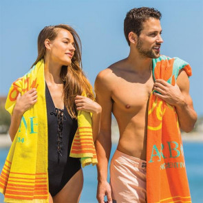 Jacquard Terry Velour Beach Towel (34" x 70", 22.5 lbs./dozen)