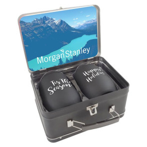 Black Retro Lunchbox - Single 12oz Rubberized Finish Stemless wine 814